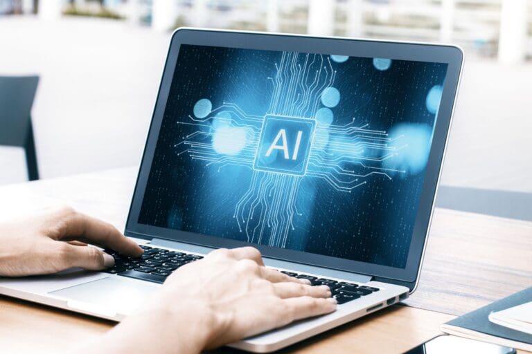 Artificial Intelligence concept on laptop