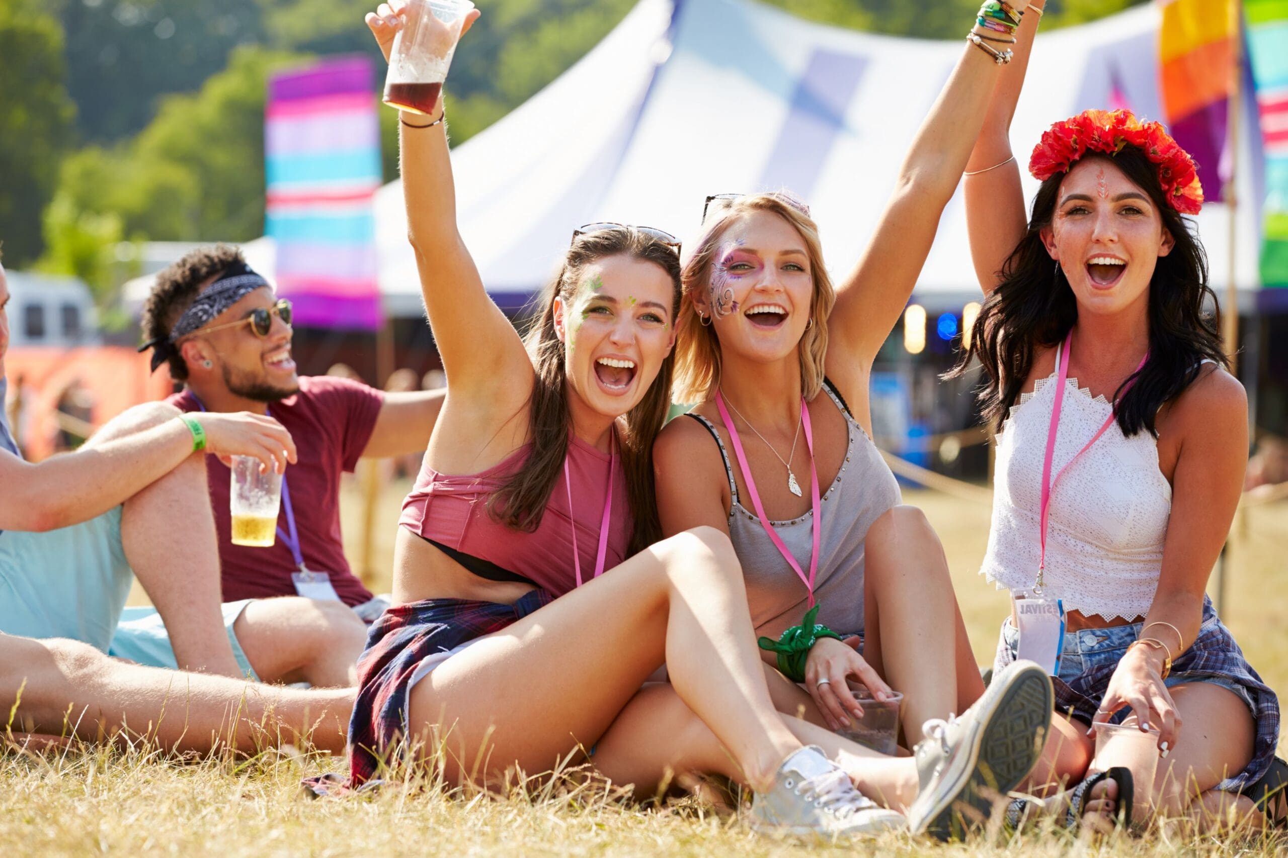 Friends enjoying a summer festival together