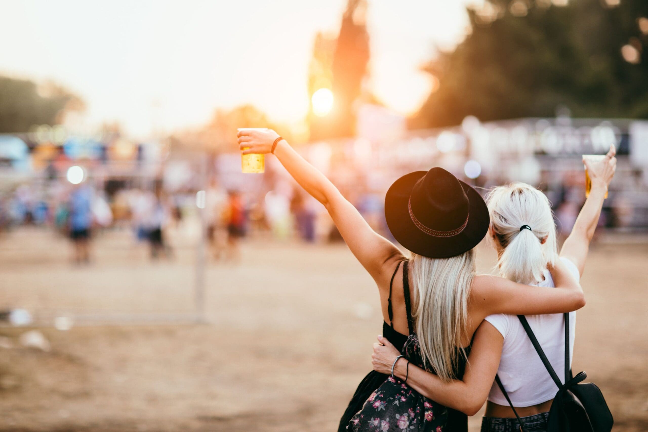 Friends enjoying summer festival