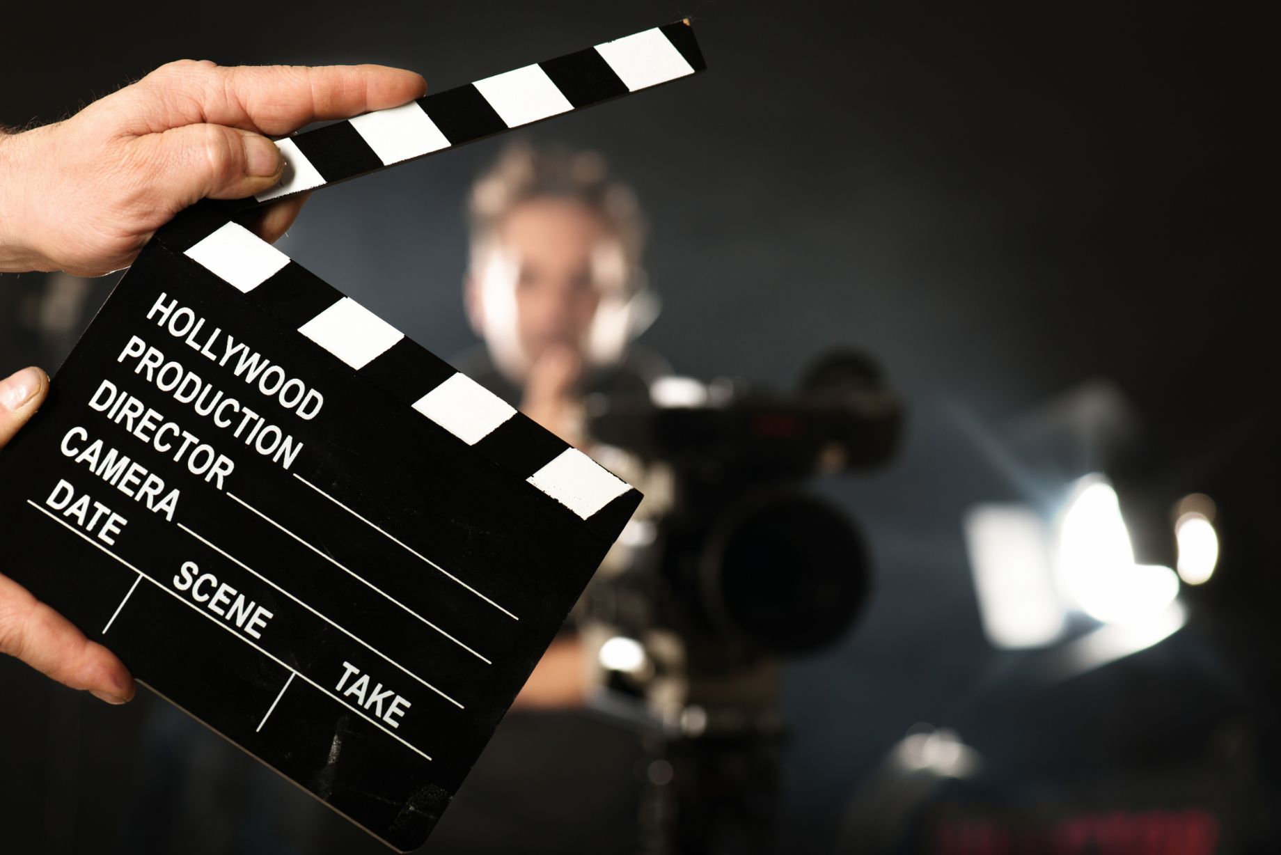 Filmmaker with clapperboard