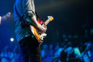 Guitarist playing on stage