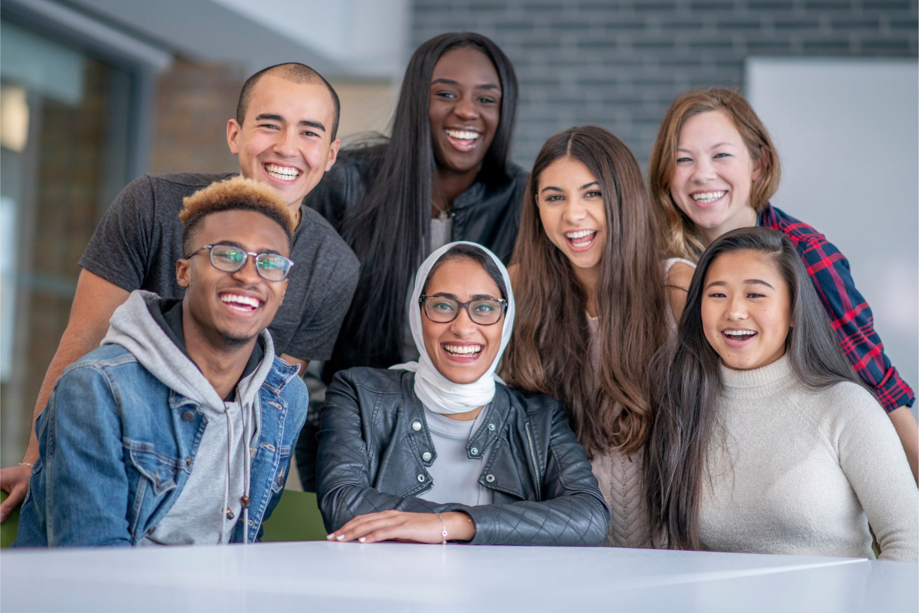 Diverse employees working together