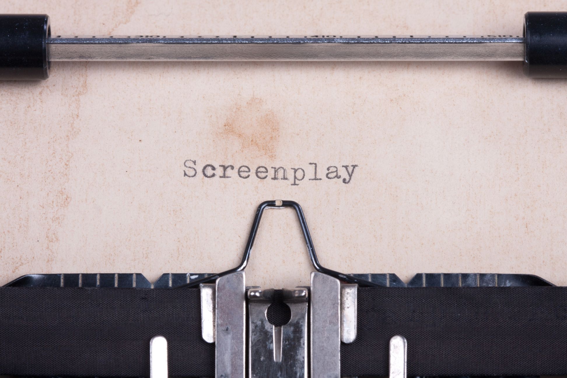 Screenplay in typewriter