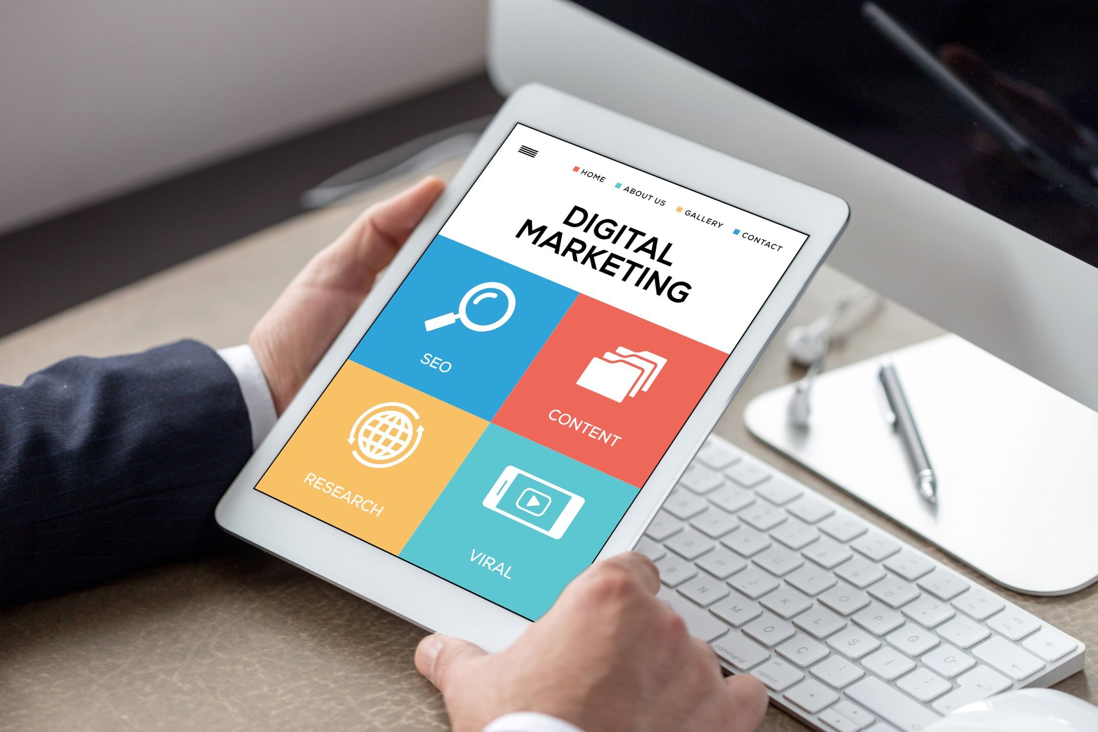 Digital Marketing concept on tablet