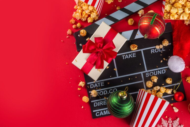 Christmas themed clapperboard